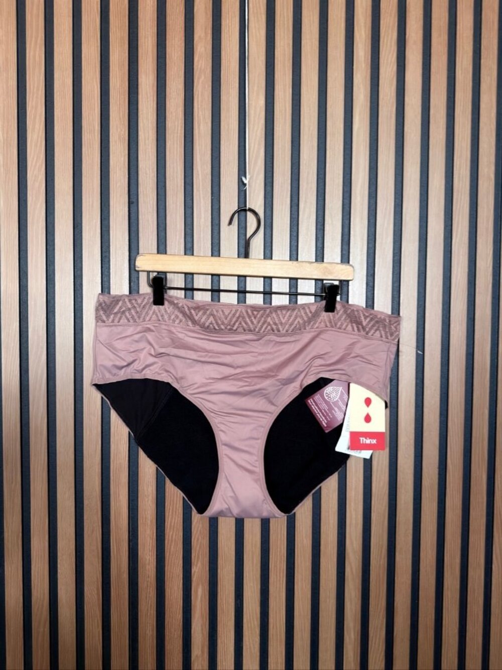 New Thinx Period Panties 4X Womens Beige Pink Plus Size